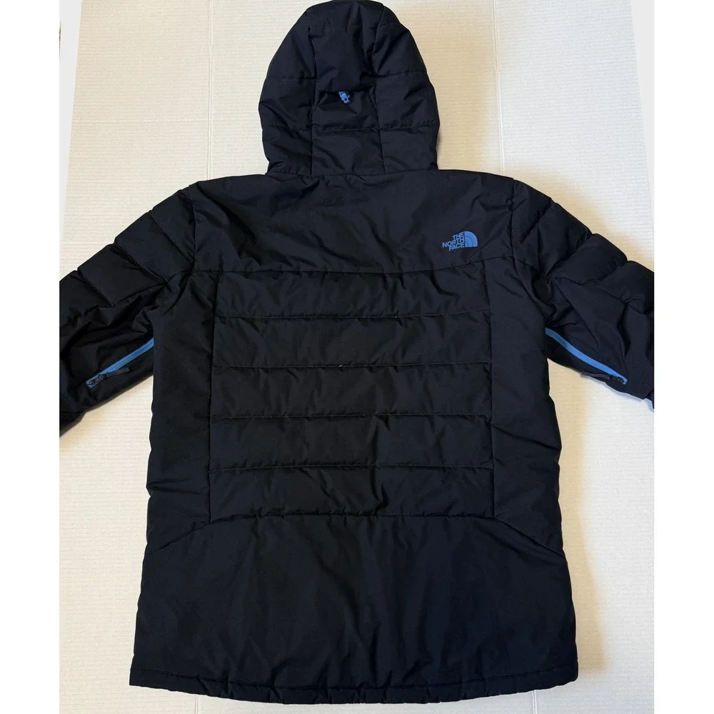 THE NORTH FACE Pro Project - Men's Insulated Down Jacket Black Blue Hooded - XL